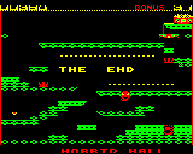 Ghouls (BBC Micro) screenshot: The end.