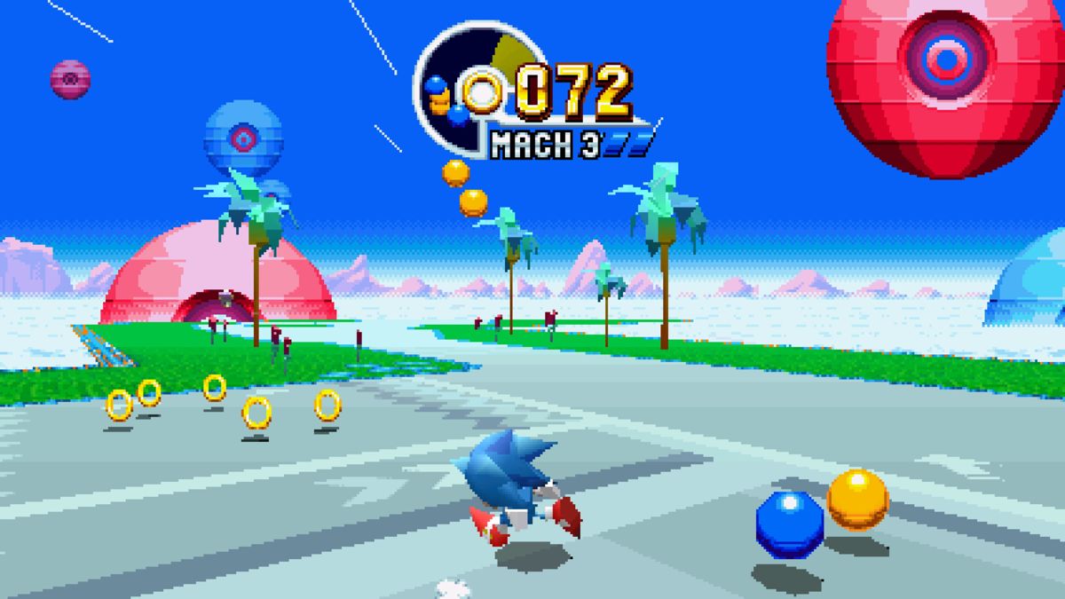 Sonic Mania (Windows) screenshot: In this bonus stage you need to catch a UFO.