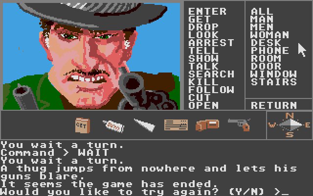 Borrowed Time (Atari ST) screenshot: from nowhere...