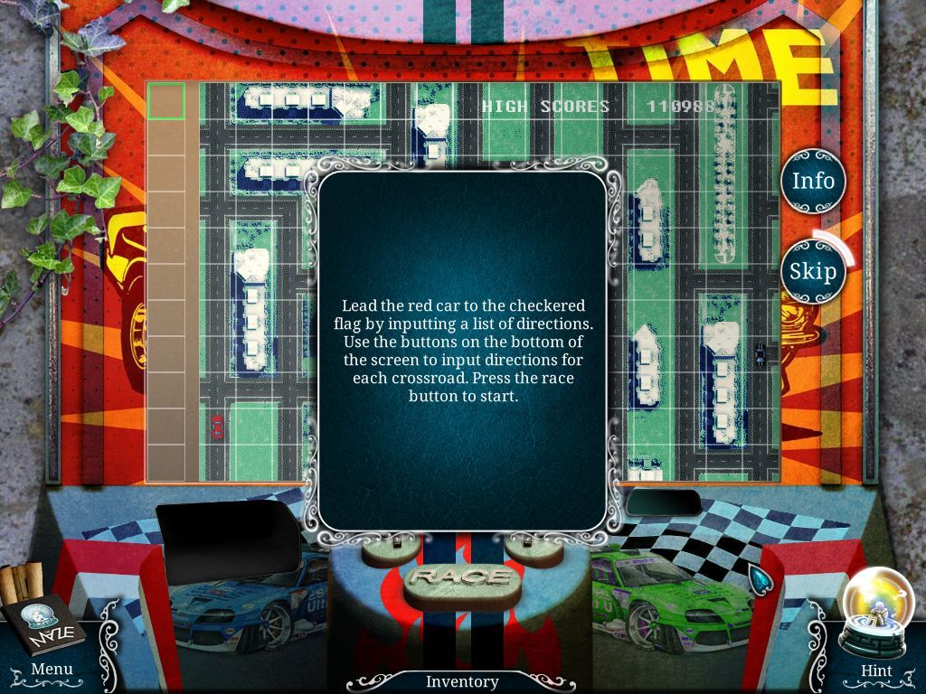 Urban Legends: The Maze (Windows) screenshot: There are two levels to this arcade game which is really about programming the movement of the red car