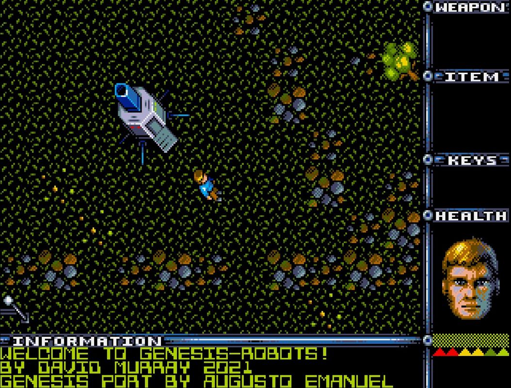Attack of the Petscii Robots (Genesis) screenshot: Gameplay in Single Player Mode