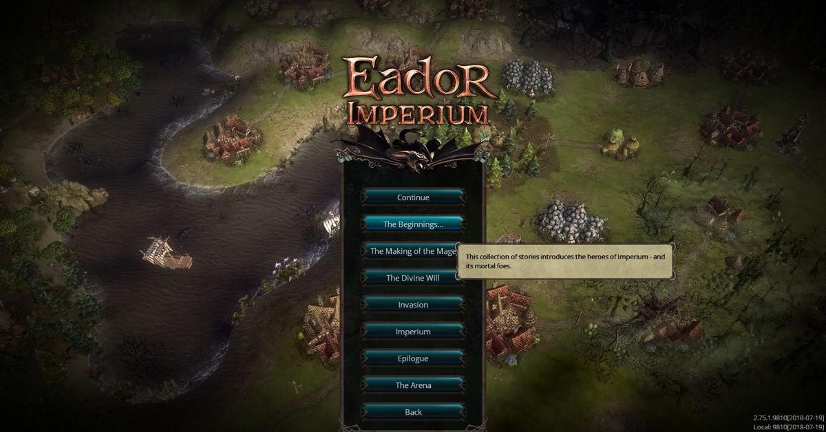 Eador: Imperium (Windows) screenshot: The list of new campaigns.