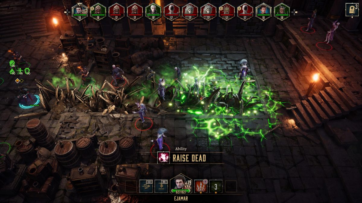 Disciples: Liberation (PlayStation 5) screenshot: Ejamar's attack raise dead allies from any unit he kills