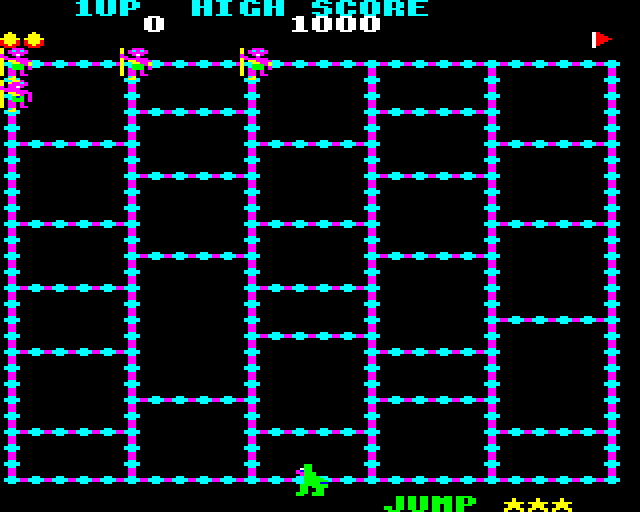 Crazy Painter (BBC Micro) screenshot: Starting a new game.