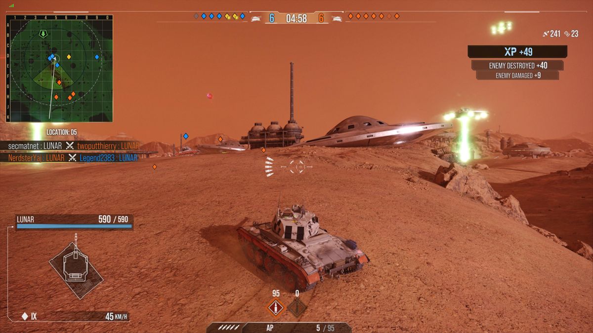 World of Tanks (PlayStation 5) screenshot: Version 1.011.000: Time-exclusive low-gravity Mars map