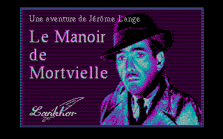 Mortville Manor (DOS) screenshot: Title screen (CGA)