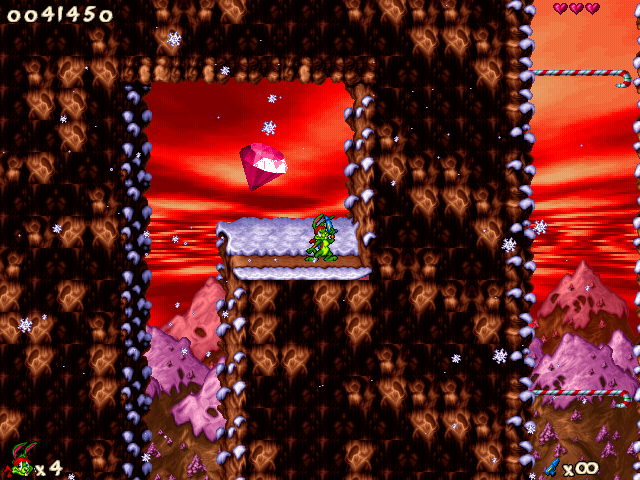 Jazz Jackrabbit 2: Holiday Hare 98 (Windows) screenshot: Bonus area. Shine on, you crazy diamond!