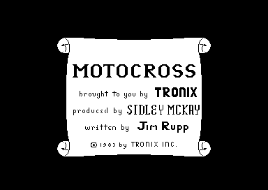 Motocross! (Commodore 64) screenshot: Title Screen