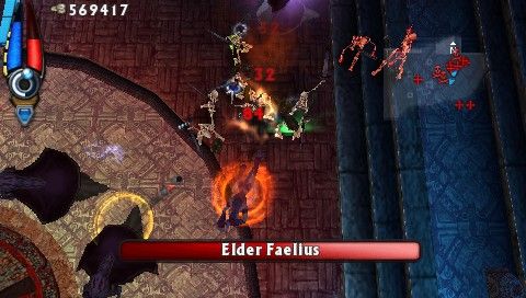 Untold Legends: The Warrior's Code (PSP) screenshot: The final bosses and minions. So many enemies on screen that the game starts to lag
