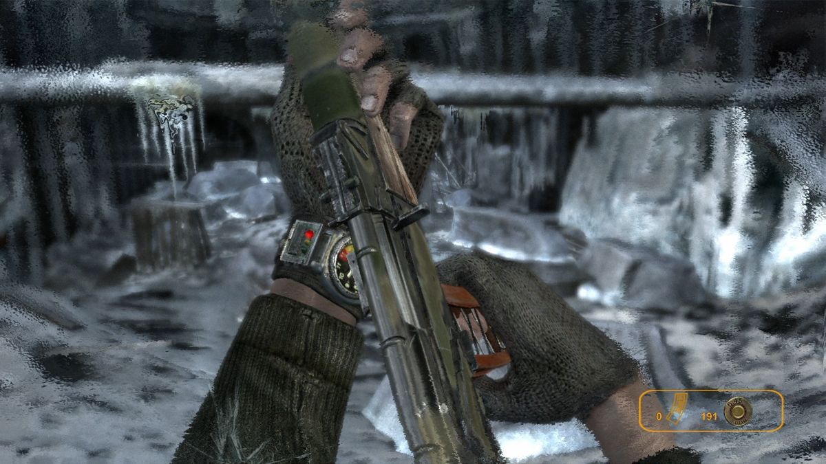 Metro 2033 (Xbox 360) screenshot: Damned second-hand rifles, they jam when you least expect it.