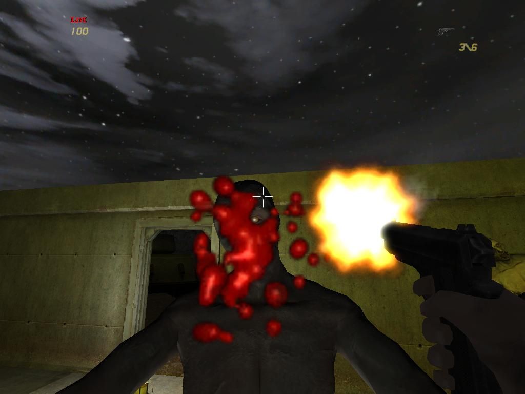 Night of the Zombie (Windows) screenshot: A direct hit