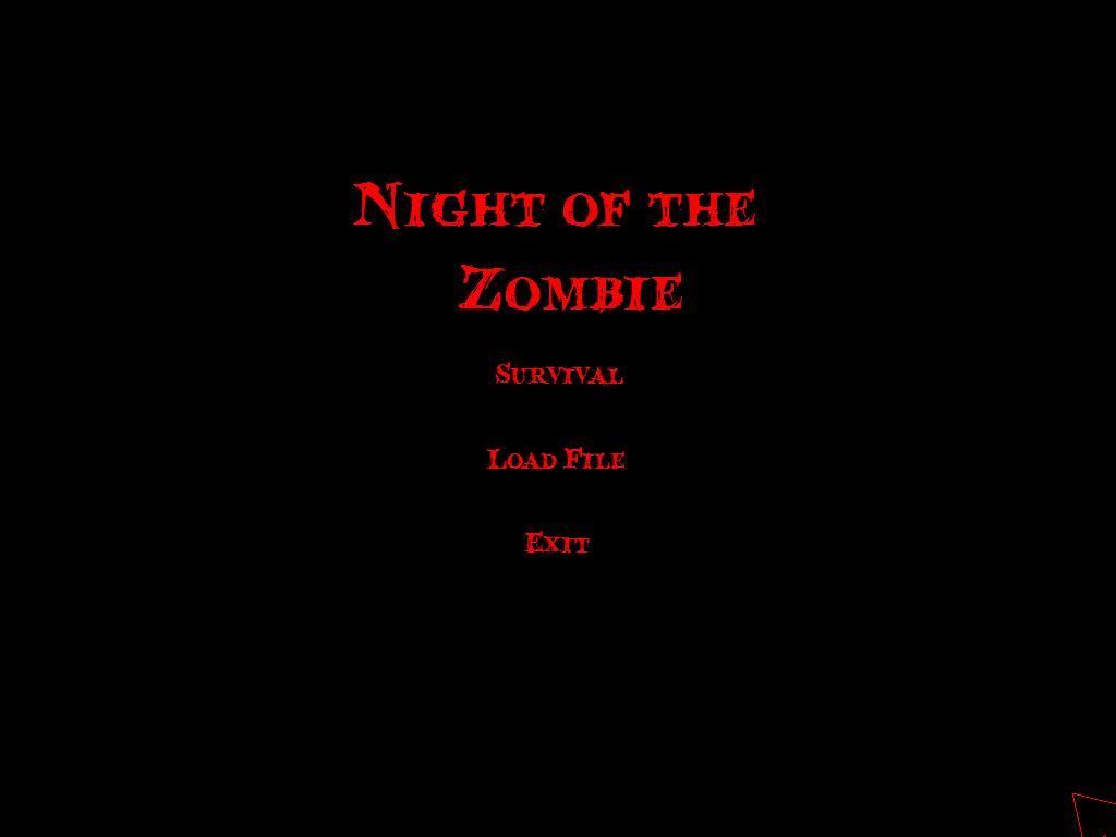 Night of the Zombie (Windows) screenshot: Title screen