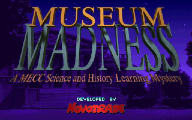 Museum Madness (DOS) screenshot: Game Title Screen
