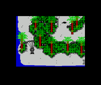 Howard the Duck (ZX Spectrum) screenshot: Parachuting in