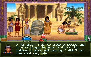 Museum Madness (DOS) screenshot: You thought that young ancient Egyptians had no fun? ;)