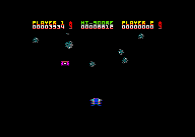 2088 (Amstrad CPC) screenshot: Dodge the asteroids.