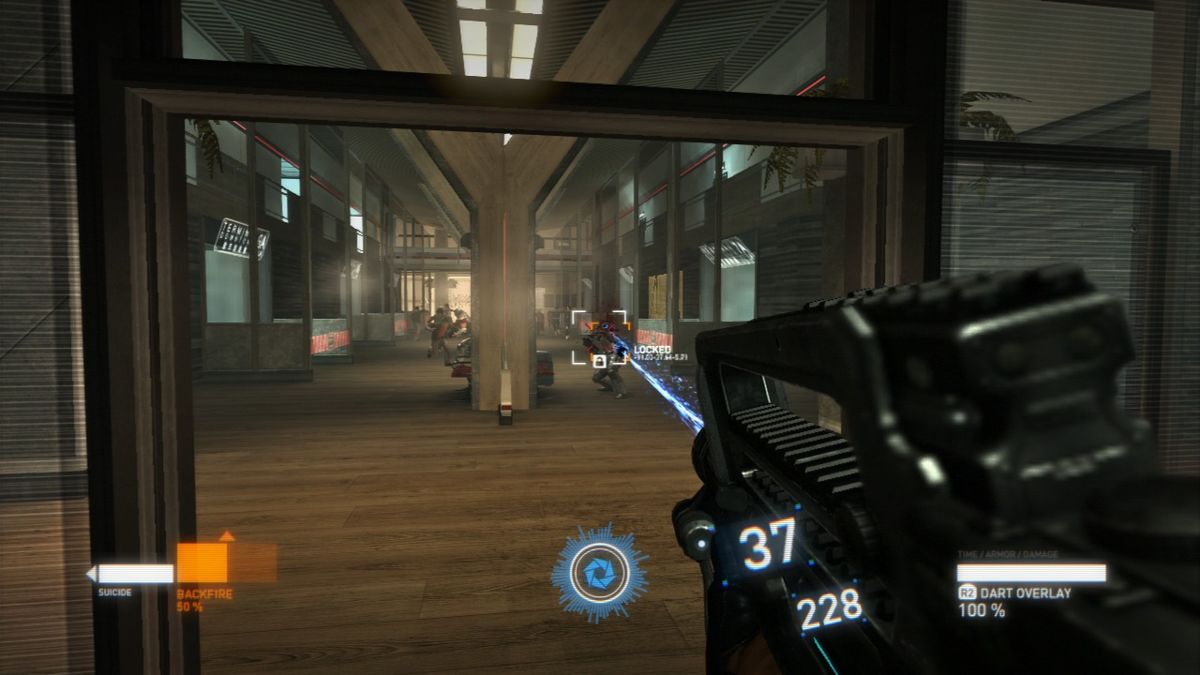 Syndicate (PlayStation 3) screenshot: Some weapons can lock onto targets.