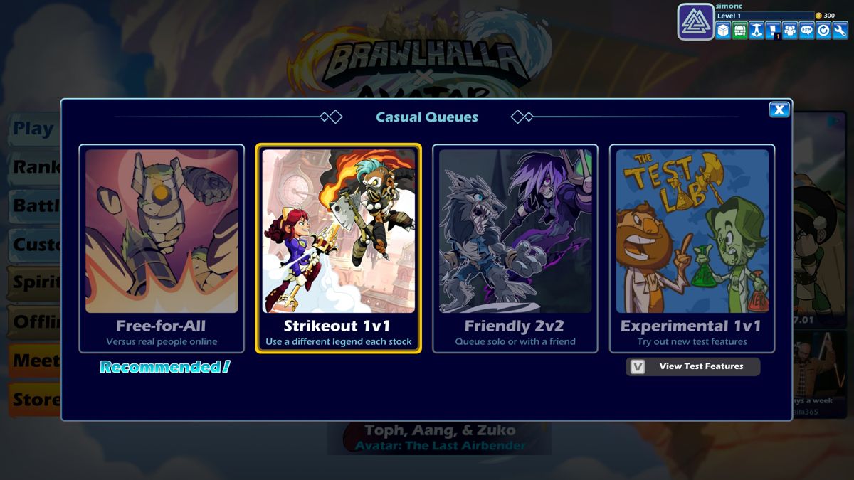 Brawlhalla (Windows) screenshot: Game mode selection