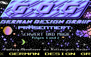 Schwert und Magie I: Folge 1+2 (Commodore 64) screenshot: Präsentiert: Schwert und Magie: Folge 1 und 2.