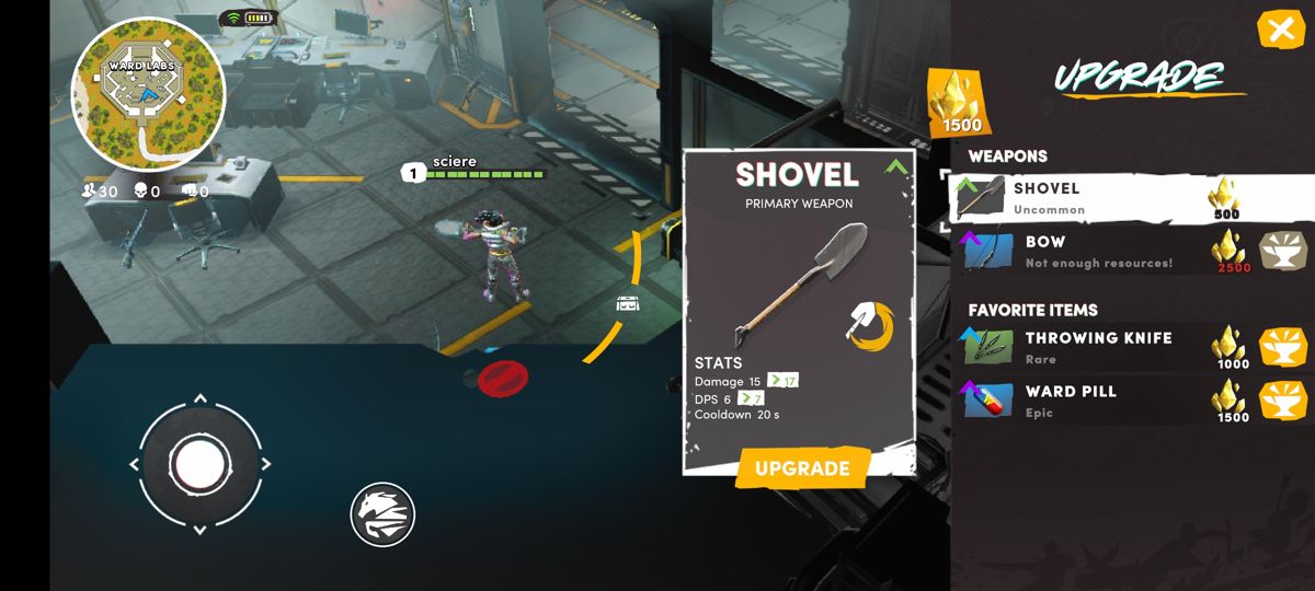 Wild Arena Survivors (Android) screenshot: Upgrading a weapon.