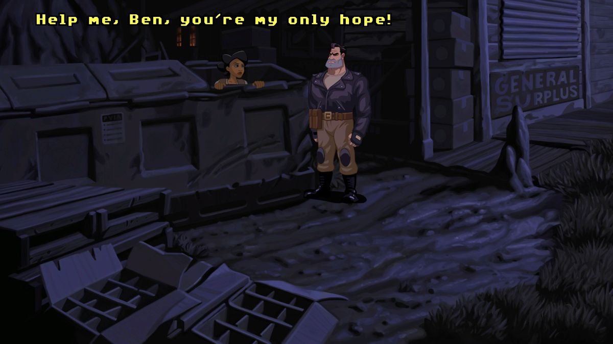 Full Throttle: Remastered (Windows) screenshot: Nice Star Wars reference there