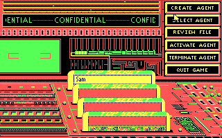 The Third Courier (DOS) screenshot: Menu (CGA)