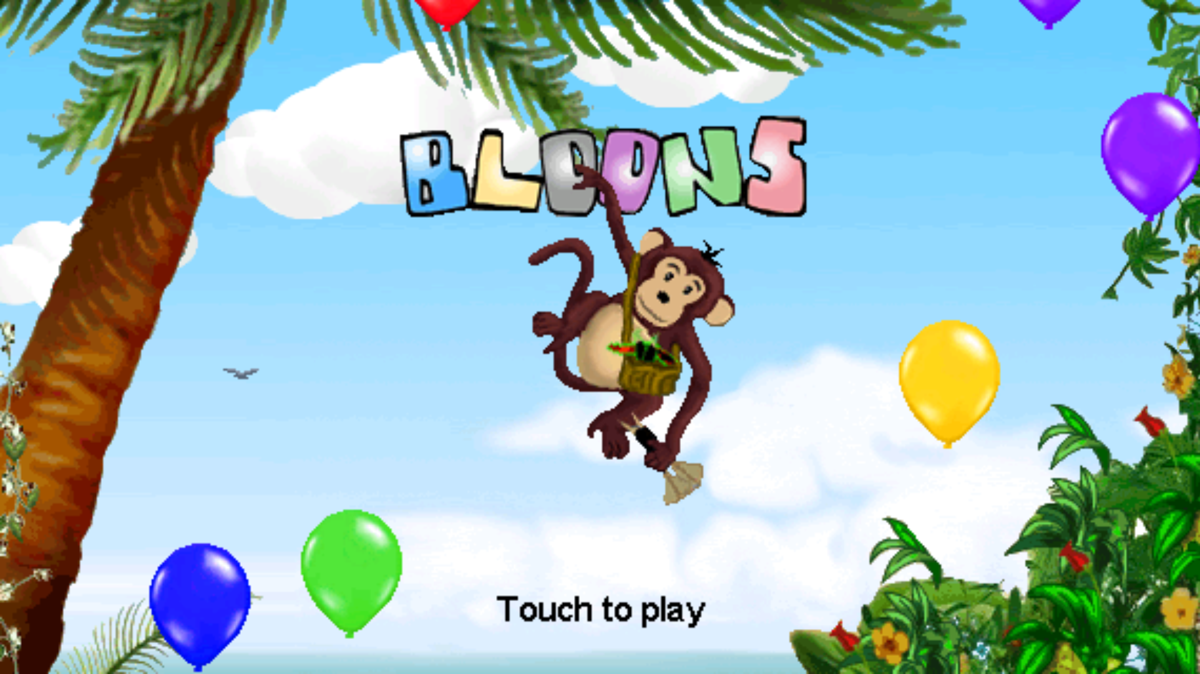 Bloons (Android) screenshot: Title screen