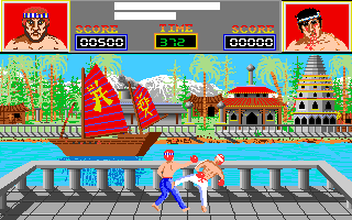 Thai Boxing (Amiga) screenshot: Level 1 - High punch and low kick