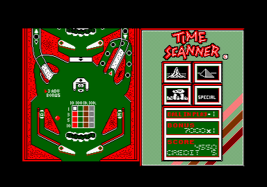 Time Scanner (Amstrad CPC) screenshot: Bottom half of the special table.