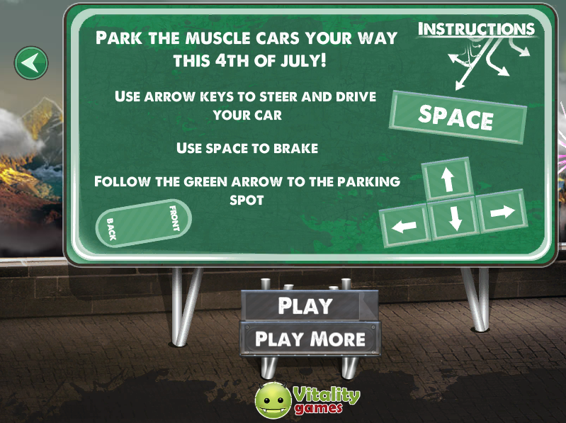 4th of July Parking 2 (Browser) screenshot: Instructions