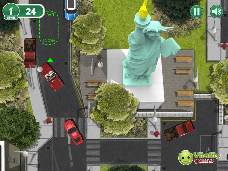 4th of July Parking 2 (Browser) screenshot: Parking the car on a busy street