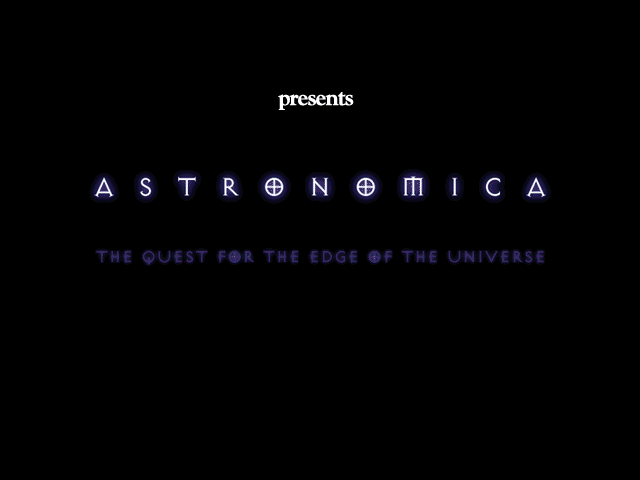 Astronomica: The Quest for the Edge of the Universe (Windows 3.x) screenshot: Title screen (from the intro cutscene)