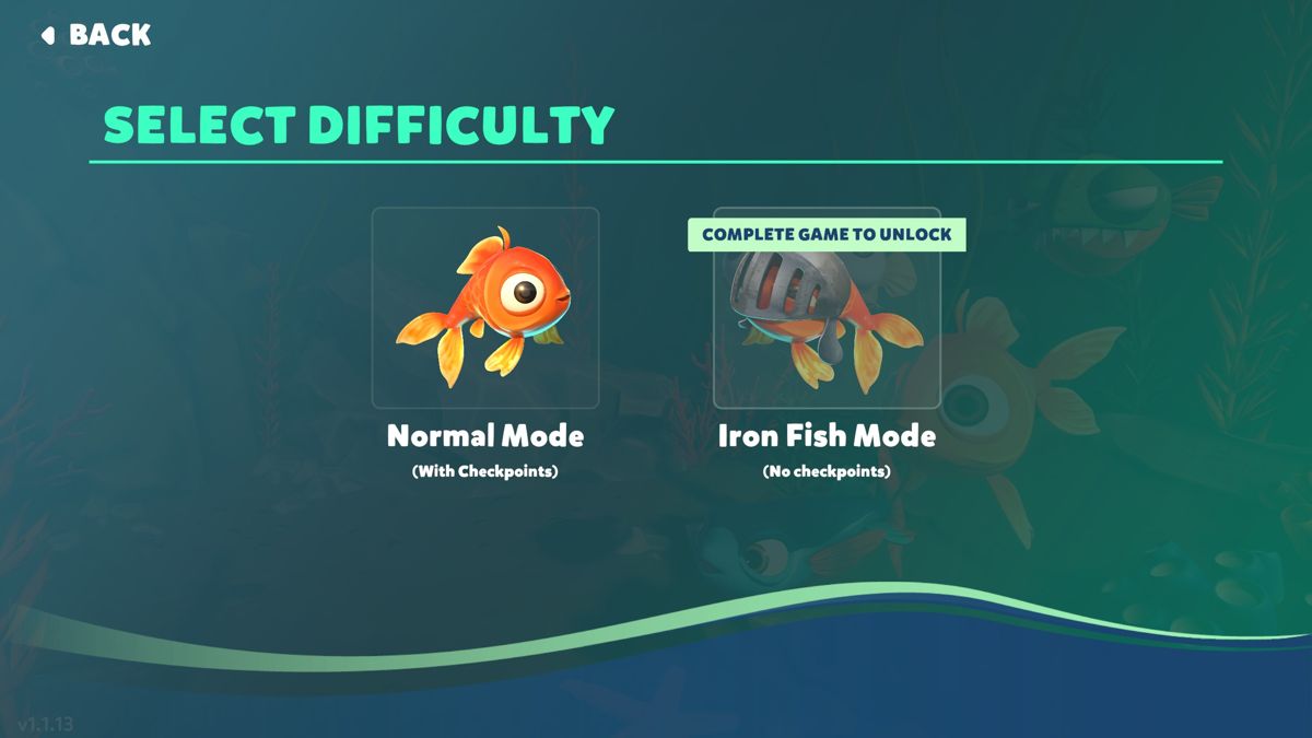 I Am Fish (Windows) screenshot: There is an additional game mode to unlock after completing the game.