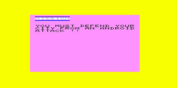 Android Attack (VIC-20) screenshot: Instructions