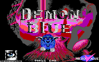 Demon Blue (DOS) screenshot: Title Screen (EGA)