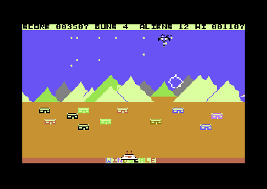 Attack on Windscale (Commodore 64) screenshot: Shooting Down an Alien