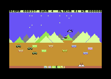 Attack on Windscale (Commodore 64) screenshot: Incoming Aliens