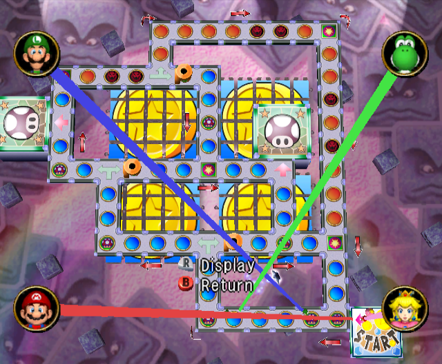 Mario Party 4 (GameCube) screenshot: Another Thwomp's extra game board