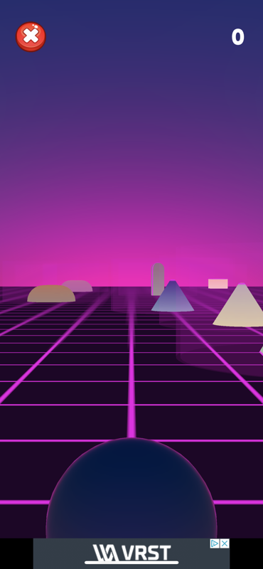 Vaporwave Race 3D: Watch Game (iPhone) screenshot: The environment in the base "Vaporwave" palette.