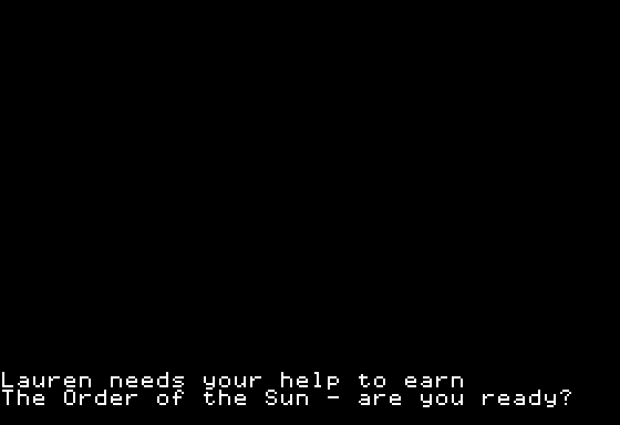 Lauren of the 25th Century (Apple II) screenshot: Starting my Adventure