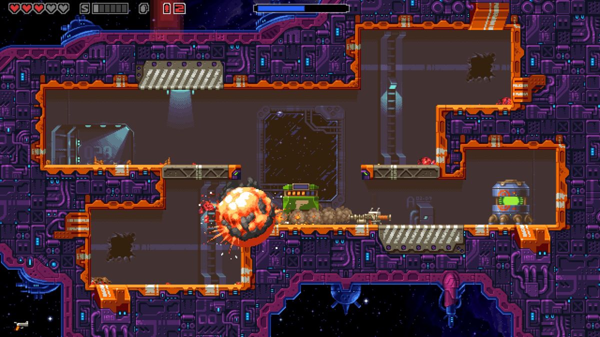 Super Mutant Alien Assault (Windows) screenshot: A powerful explosion with a rocket launcher