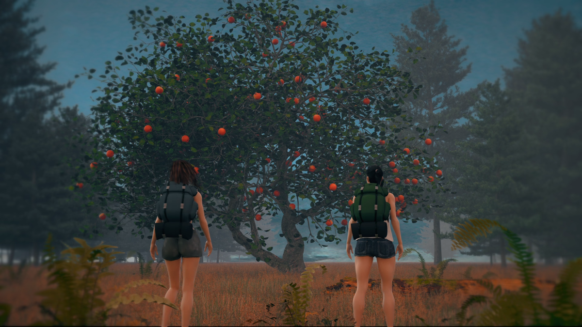 Lost to be Found (Windows) screenshot: The girls discover a large, almost Biblical apple tree