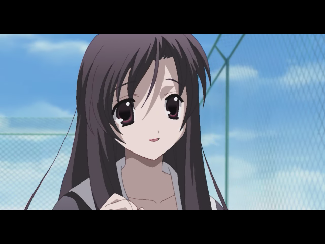 School Days (Windows) screenshot: Makoto finally meets Kotonoha in person.