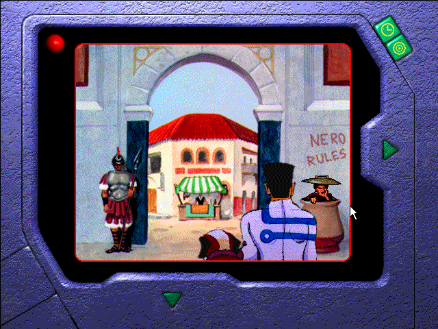 The Awesome Adventures of Victor Vector & Yondo: The Hypnotic Harp (Windows 3.x) screenshot: Sometimes there are additional animations when clicking on something