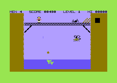 Quest for the Garden of Eden (Commodore 64) screenshot: Dropping a Rock