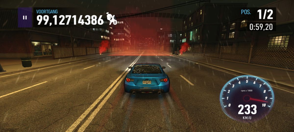 Need for Speed: No Limits (Android) screenshot: The finish line (2023 Dutch version)