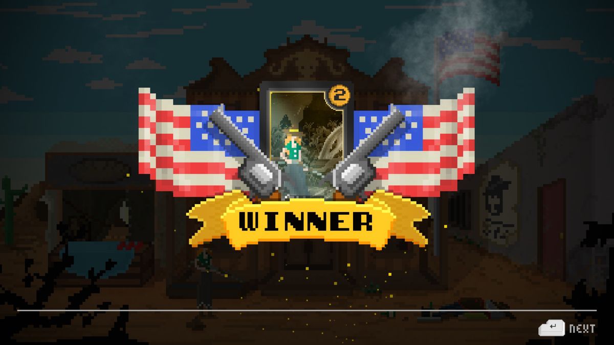Western Press (Windows) screenshot: A duel has been won.