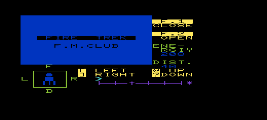 Fire Trek (VIC-20) screenshot: Looking for Enemy Vessels