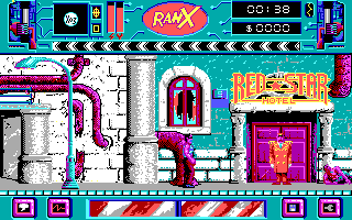 Ranx: The Video Game (DOS) screenshot: At least this hotel kept one star.