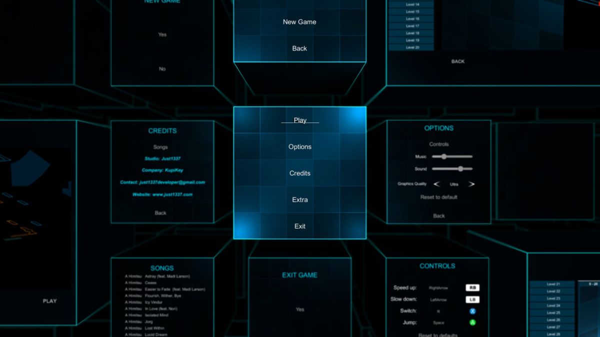 Cybercube (Windows) screenshot: Main menu